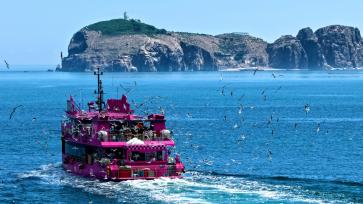 山东荣成：游客乘船出海游玩