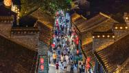 江苏扬州：老街夜市人气旺