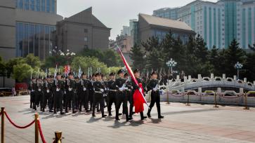 江西南昌：八一广场升旗仪式彩排迎国庆