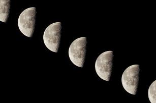 河北邯郸：年内最大下弦月现身夜空
