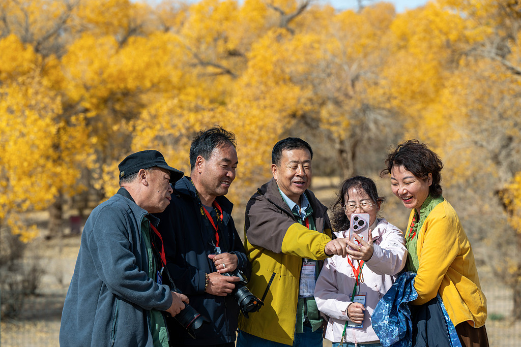 甘肃酒泉：胡杨林里赏秋打卡