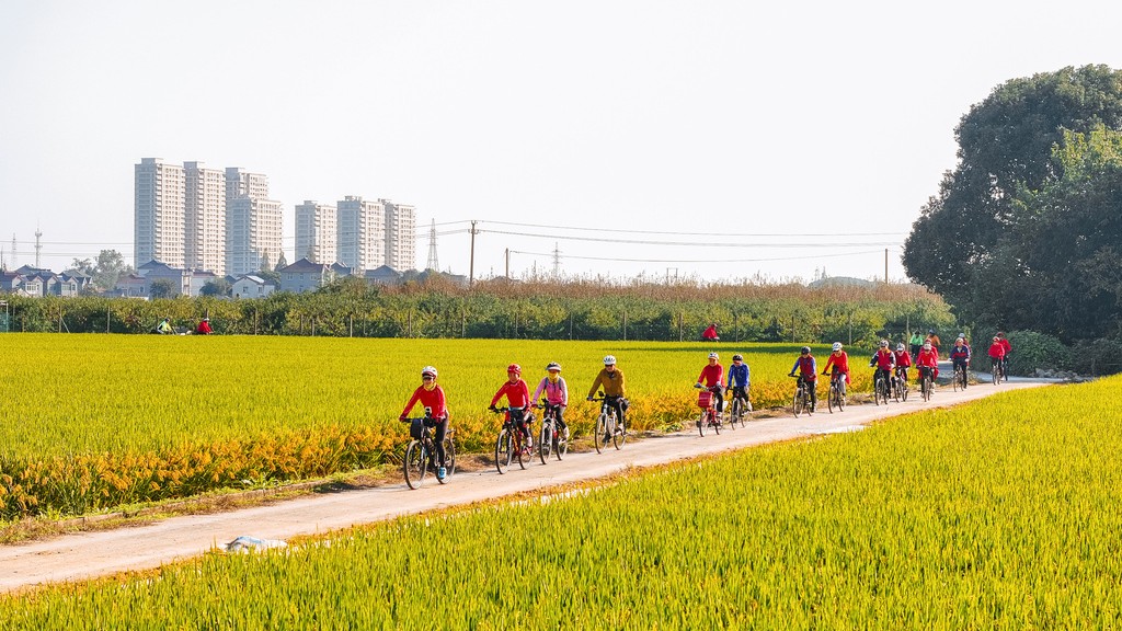 浙江湖州：市民骑行赏秋 感受田园风光